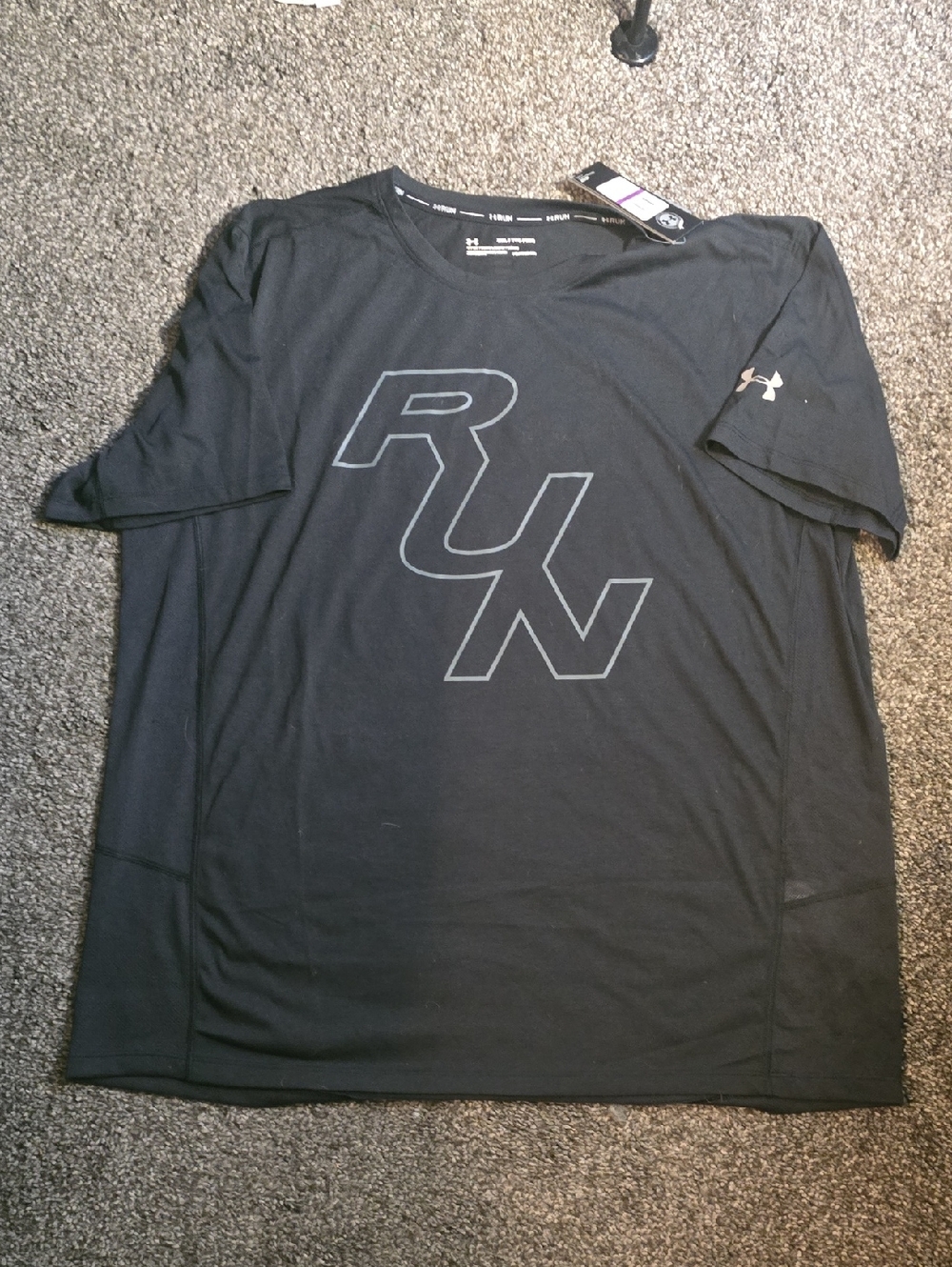 Under Armour Black RUN Graphic Short-Sleeve Performance Tee